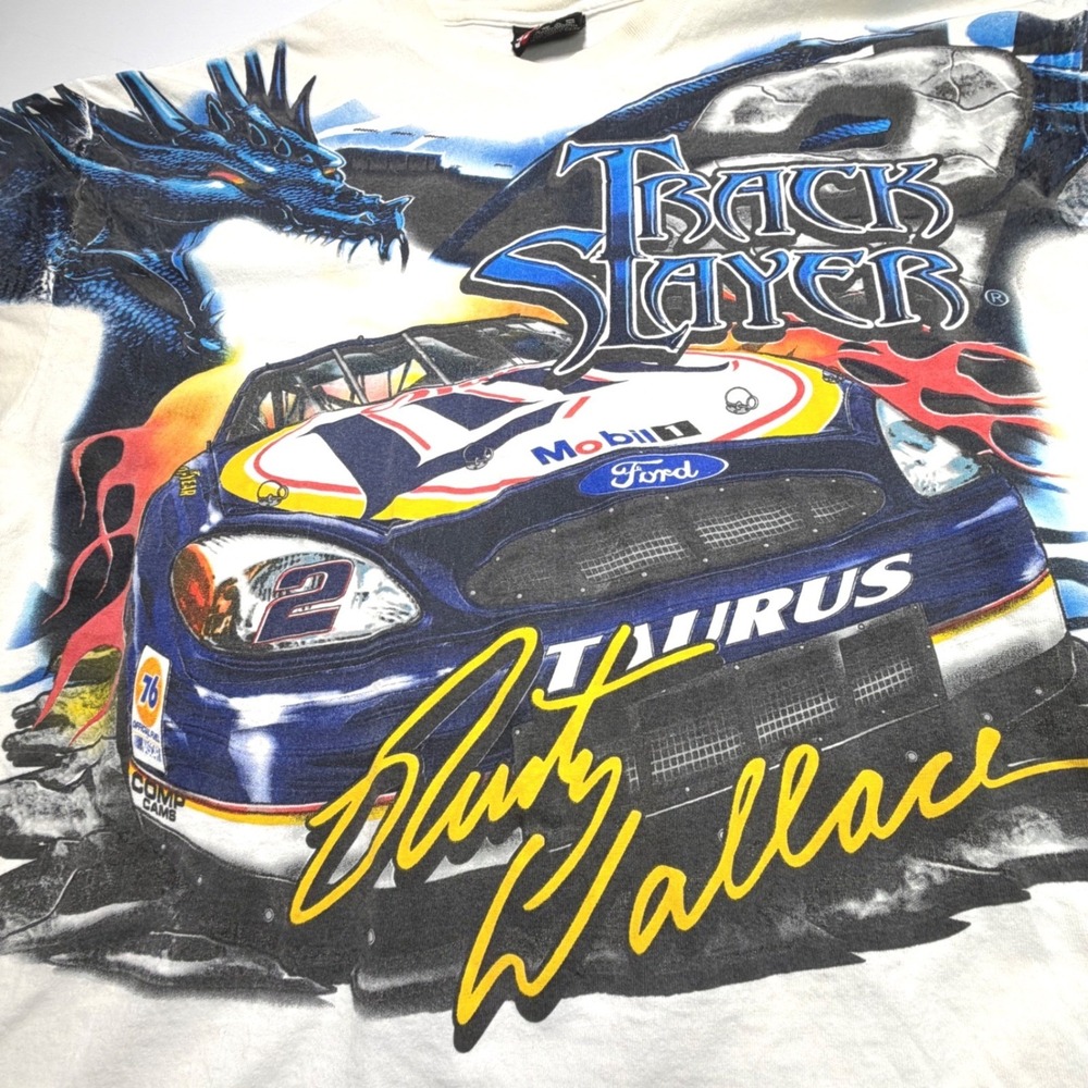 Vintage Rusty Wallace NASCAR Tee XL Chase Authentics Track Slayer‎